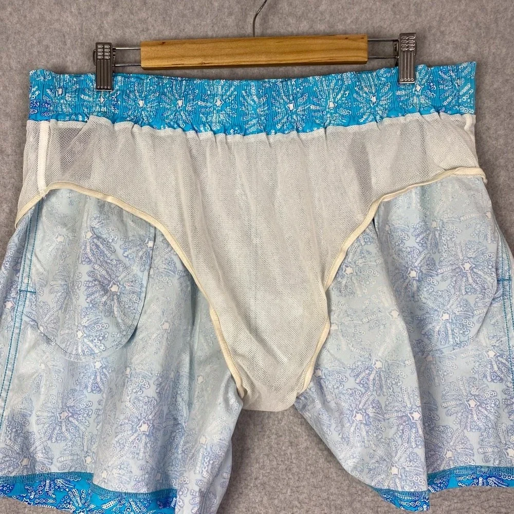 Vilebrequin Shorts Mens 3XL Blue Sea Urchin All‎ Over Print Swim Trunks XXXL